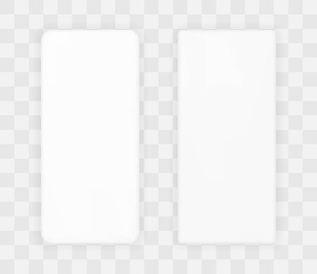 Realistic smartphones mockup for application and mobile website design presentation. Vector cellphone clay templateのイラスト素材