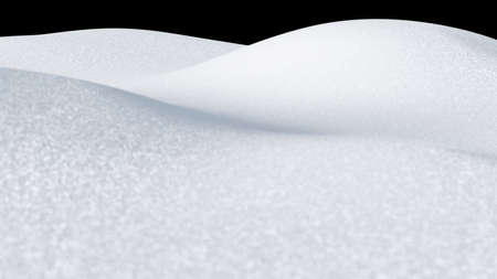 Isolated snow hill landscape. Winter snowdrift background. 3D render image.の写真素材
