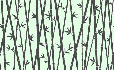 Bamboo forest pattern. Horizontal seamless vector backgroundのイラスト素材