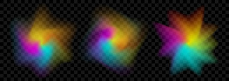 Vibrant color distorted gradient splash isolated on transparent background. Vector colored blurred spot.のイラスト素材