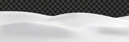 Realistic vector snow hills landscape. Winter snowdrift background.のイラスト素材