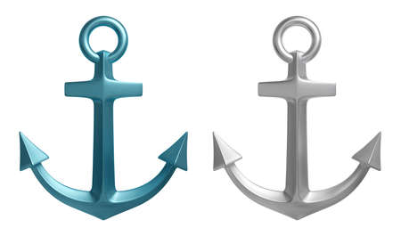 Realistic blur and metallic color anchor set. Vector illustration.のイラスト素材