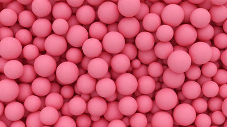 Abstract background with pile of many pink balls. 3D rendered image.の写真素材