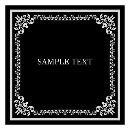 vintage background, vector antique frame on blackのイラスト素材