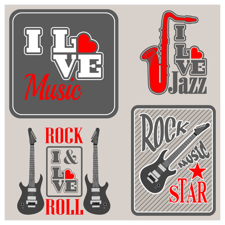 Set - i love musicのイラスト素材