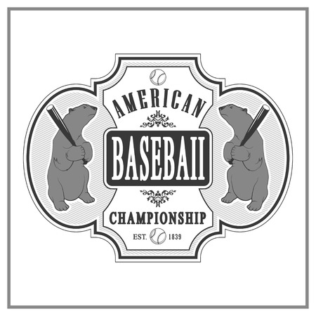 Vector illustration. Vintage baseball label and badge.のイラスト素材