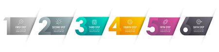Vector Infographic label design with icons and 6 options or steps. Infographics for business concept. Can be used for presentations banner, workflow layout, process diagram, flow chart, info graphのイラスト素材