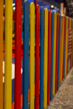 colored fence of the Playgroundの写真素材