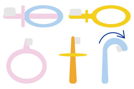 A variety of toothbrushes for childrenのイラスト素材