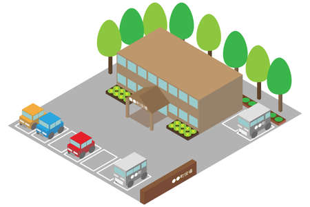 Isometric town hall buildingsのイラスト素材