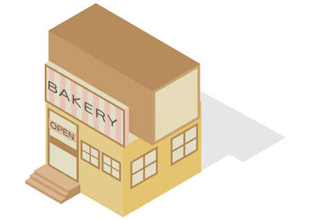 A bakery marked by isometric breadのイラスト素材