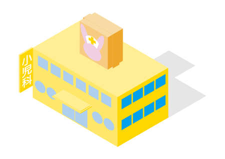 Isometric Pediatric Clinic Buildingのイラスト素材