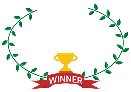 Laurel Trophy WINNER Frameのイラスト素材