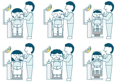 People undergoing dental checkupsのイラスト素材