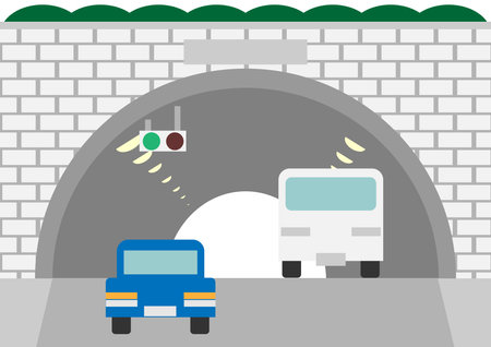 Automobiles and Tunnelsのイラスト素材