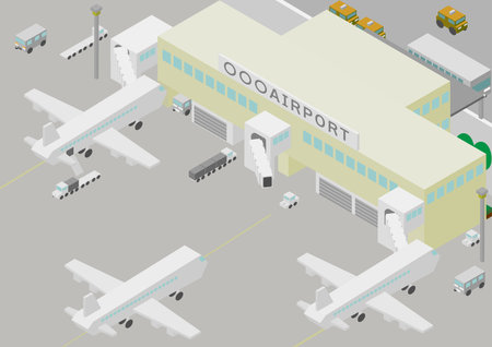 Isometric airportsのイラスト素材