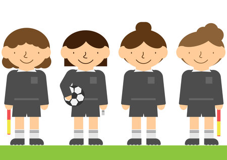 Image illustration of female soccer refereesのイラスト素材