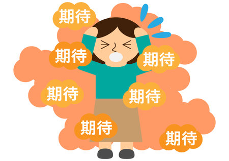 Image illustration of a person feeling pressure by the expectations of those around himのイラスト素材