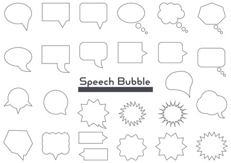 Simple speech bubble illustration setのイラスト素材