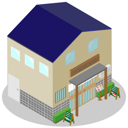 Isometric sushi restaurant buildingのイラスト素材