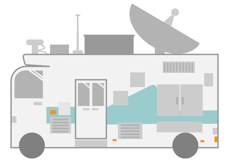 Illustration of relay cars such as TV stationsのイラスト素材