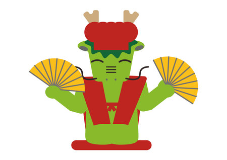 Illustration of the Chinese zodiac dragon in the image of the return calendarのイラスト素材