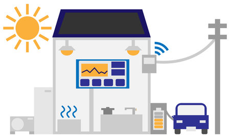 Image illustration of managing home energyのイラスト素材