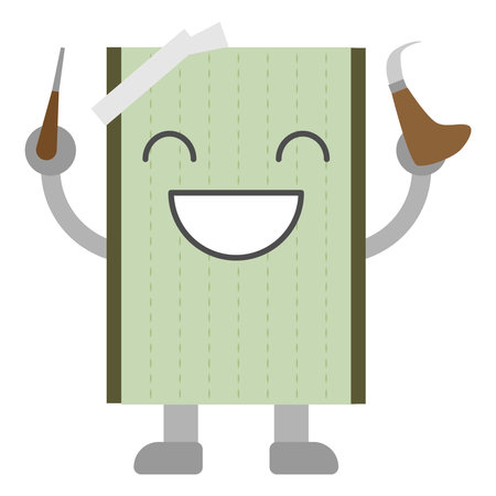 Tatami character with tatami propsのイラスト素材