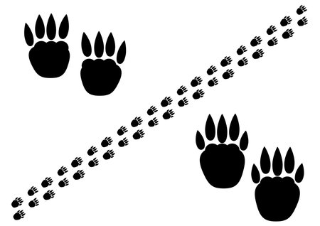 Footprint illustration set of small animals like hamstersのイラスト素材
