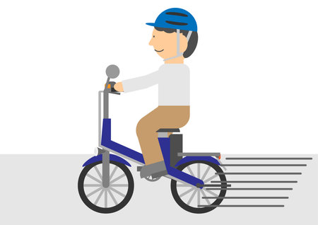 Image illustration of a person riding a full electric bicycleのイラスト素材