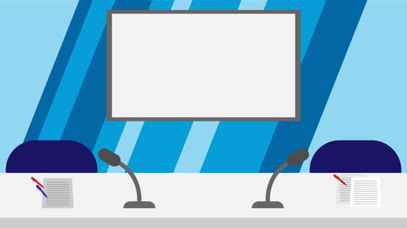 Image illustration for two people in a studio for a news programのイラスト素材