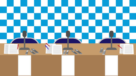 Image illustration of the press conference venueのイラスト素材