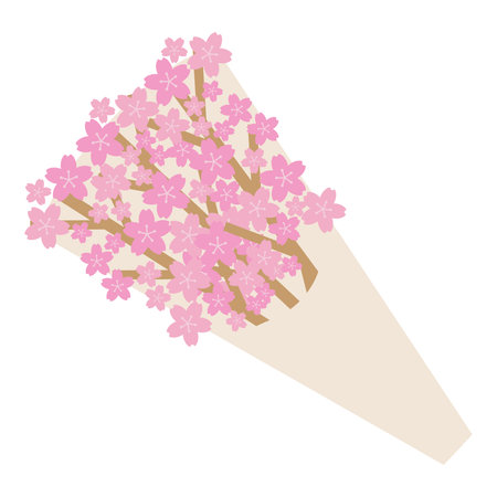 Bouquet of simple cherry treesのイラスト素材