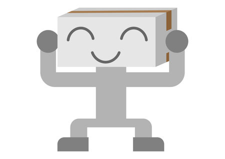 Cute cardboard charactersのイラスト素材