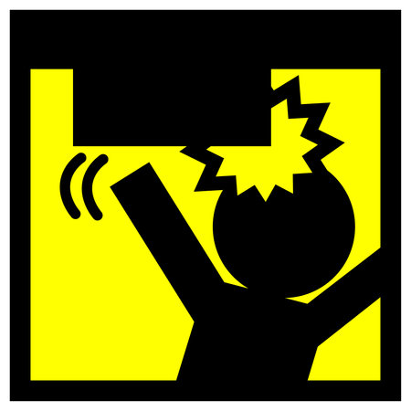 Illustration of overhead caution due to stepsのイラスト素材