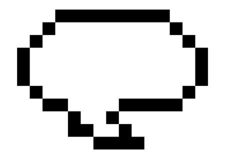 Simple speech bubbles with game-style pixel picturesのイラスト素材
