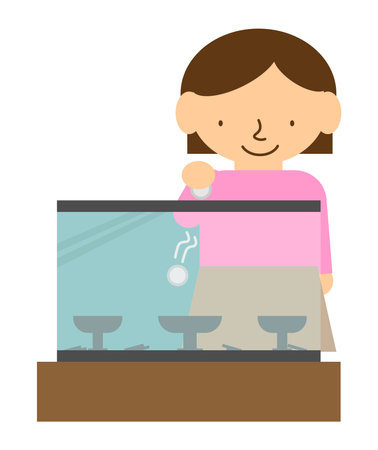 Kids playing coin drop games in aquariumのイラスト素材