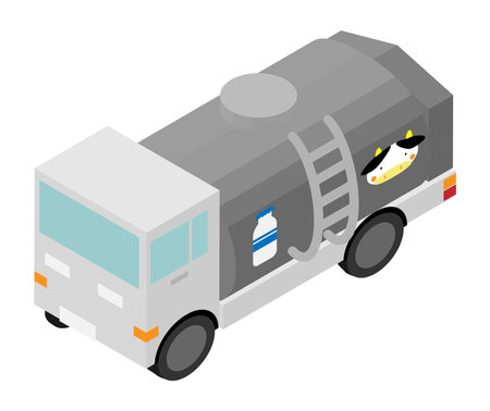 Image of isometric mille truckのイラスト素材