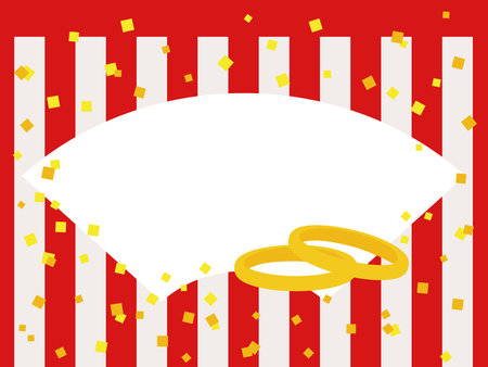 Frame material with the image of a golden wedding celebrationのイラスト素材
