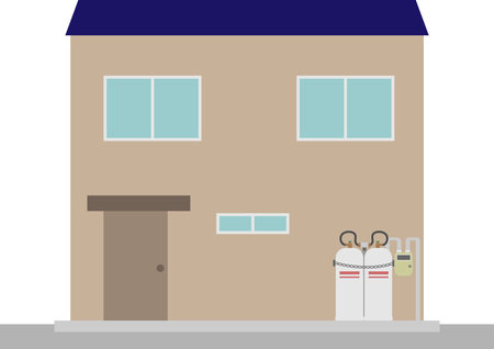 Image material of a house using propane gasのイラスト素材