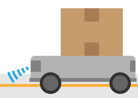 A simple AVG (automated guided vehicle)-inspired materialのイラスト素材