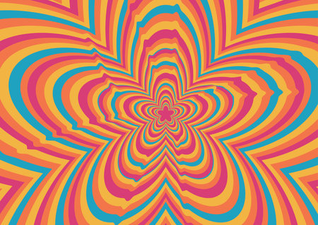 Psychedelic distorted flower-like illustration backgroundのイラスト素材