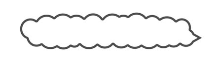 A simple horizontal fluffy cloud-shaped speech bubble iconのイラスト素材