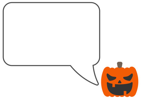 Simple Jack-o'-lantern speech bubble materialのイラスト素材