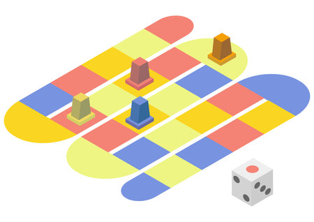 Isometric colorful sugoroku materialのイラスト素材