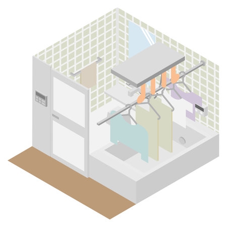 Isometric bathroom dryer image materialのイラスト素材