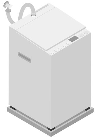 Simple material of an isometric vertical washing machineのイラスト素材
