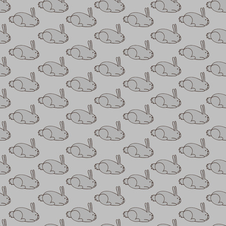 Pattern of gray rabbits on a gray backgroundのイラスト素材