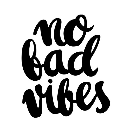 No bad vibes. The inscription hand-drawing of back ink on a white background. Vector Image. It can be used for website design, article, phone case, poster, t-shirt, mug etc.のイラスト素材