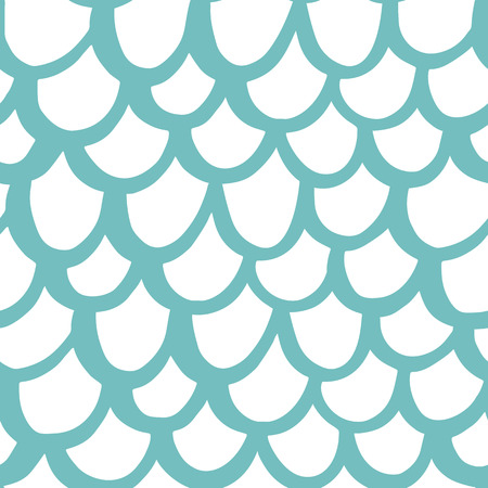 Seamless pattern with curve imitation mermaid scales, in marine style.のイラスト素材